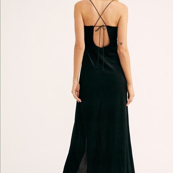 Free People Intimately All I Need Ribbed Velvet Slip Dress Black Size S - Picture 2 of 8